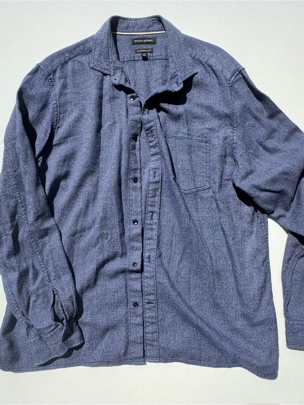 Banana Republic Indigo Button-Down Casual Shirt Camden Fit